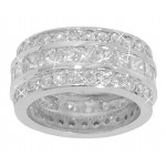 6.00 ct Princess And Round Cut Diamond Eternity Wedding Band Ring In 14 kt Gold
